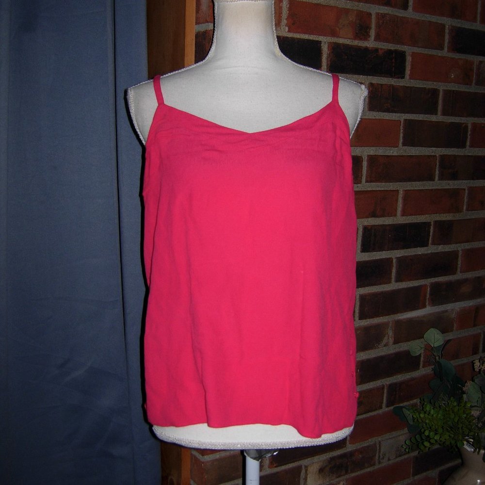 Monsoon Pink Tank Top Button Details M